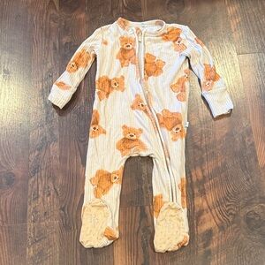 Posh Peanut Orange Bear Print Kids Footie